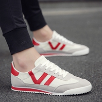 2021 new autumn canvas shoes Korean trend casual mens shoes Joker White trendy shoes old Beijing cloth shoes