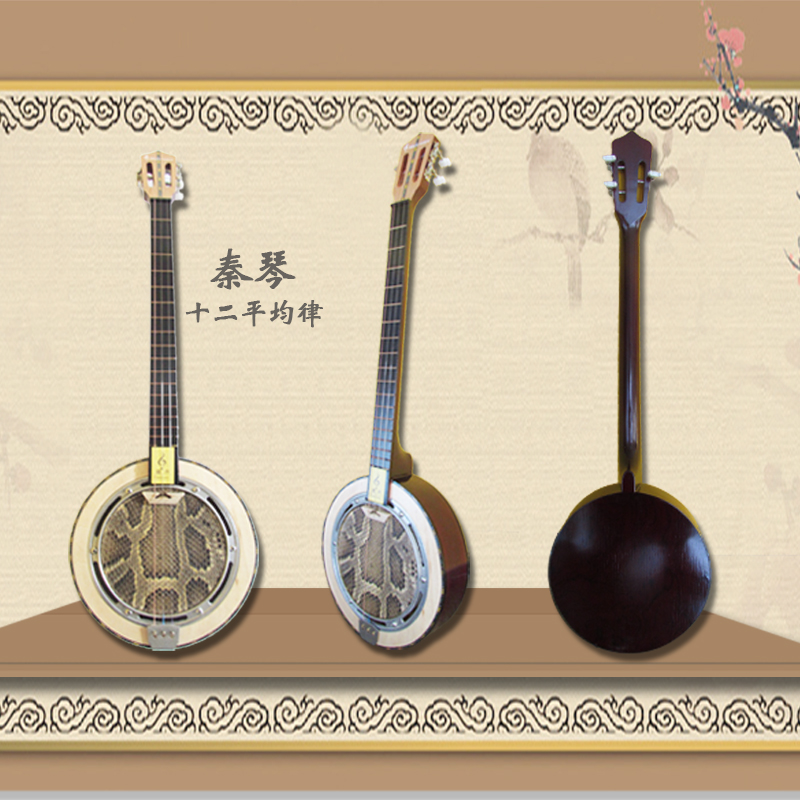 Wave instrument Semitone twelve-even garden shape Three-stringed Qinqin instrument playing three-stringed python skin Qinqin New