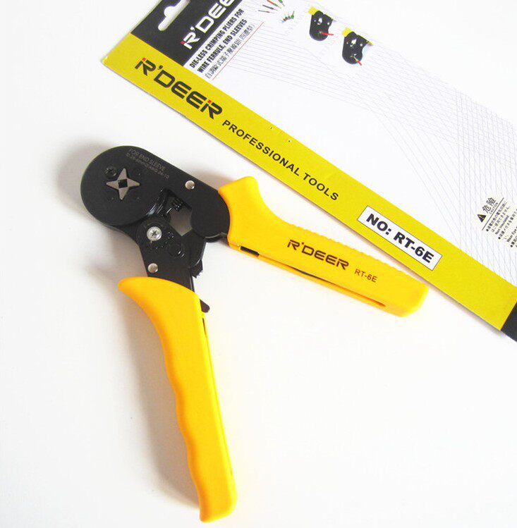 Flying deer RDEER self-adjusting European crimping pliers Tube-shaped needle-shaped small black clip terminal cold-pressing pliers RT-6E