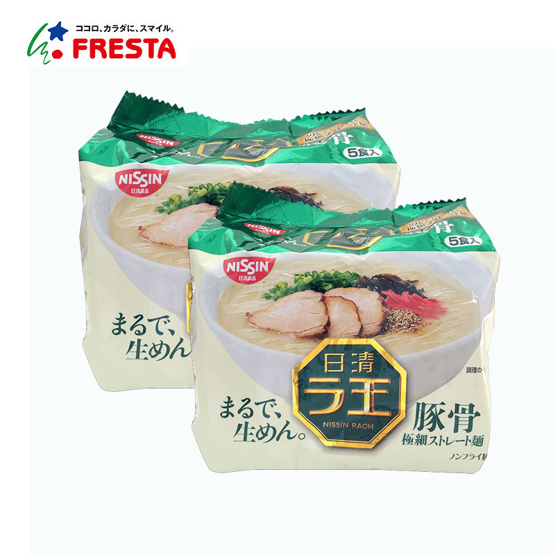 【日本直邮】日清拉面豚骨风味5包装*2猪骨浓汤拉面非油炸方便面