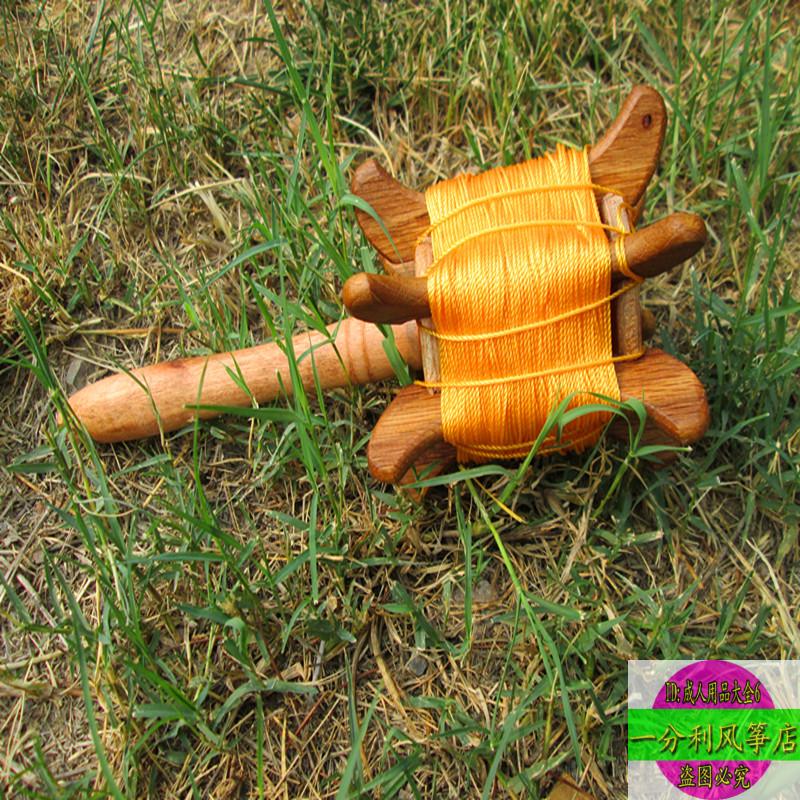 Weifang kite 24CM solid wood rope with 50-70 meter line kite reel pear wood kite accessories