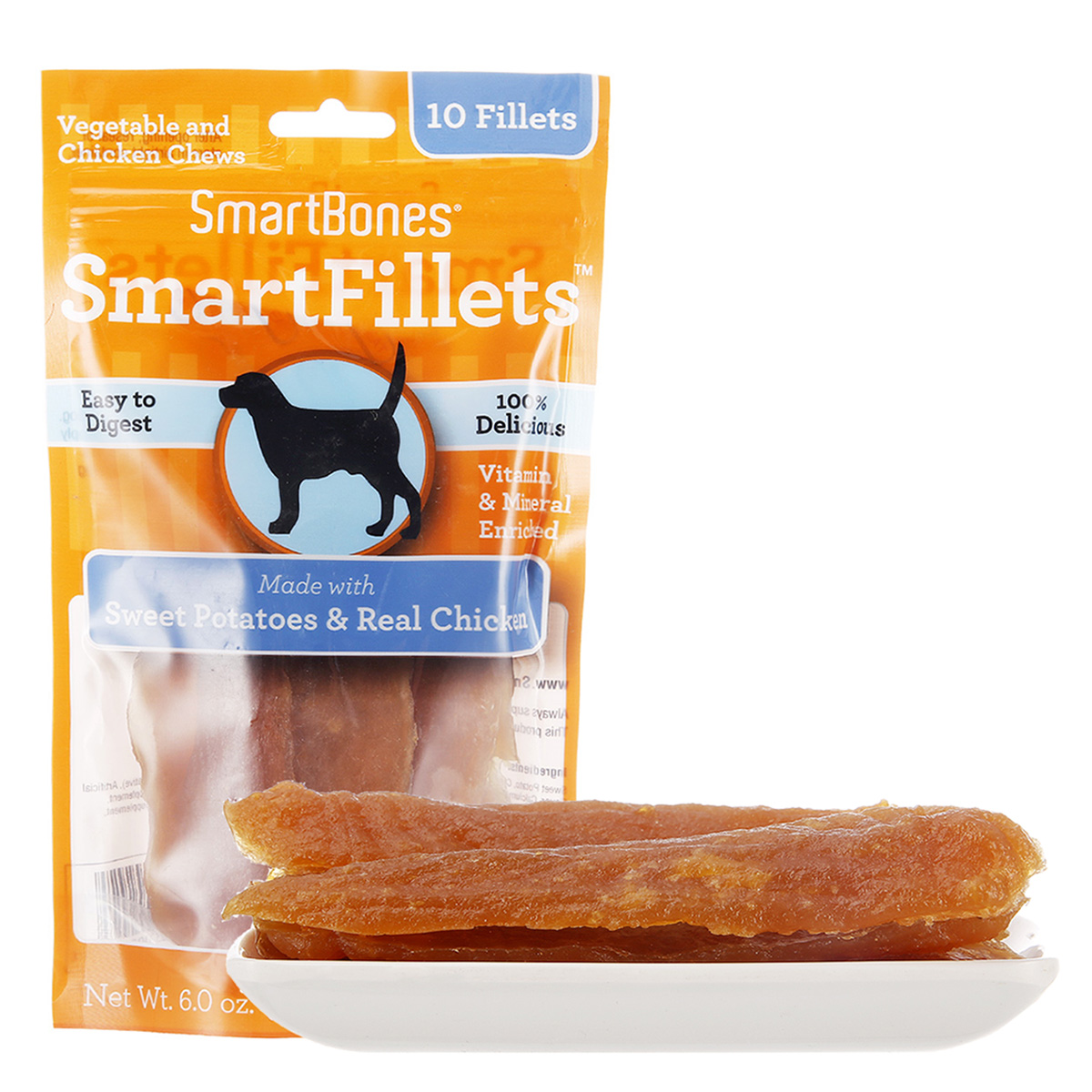 波奇网 SmartBones 地瓜鸡胸肉干10支装170g 美国进口狗磨牙零食