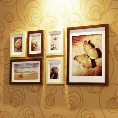 Mish Yaju 6-frame solid wood Photo Wall photo wall frame wall frame creative combination