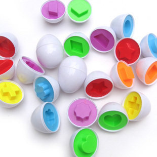 Kindergarten children plastic geometry smart egg shape pairing egg recognition color shape pairing