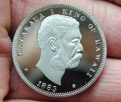 Commemorative Medal Silver-plated Kingdom of Hawaii Kalakawa Western Pacific Coin diameter of about 30mm