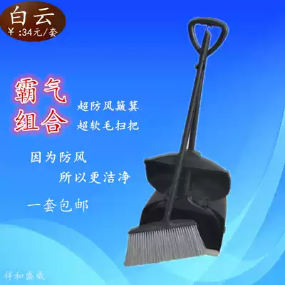 Baiyun broom dustpan set wooden floor broom combination plastic dustpan bucket soft hair