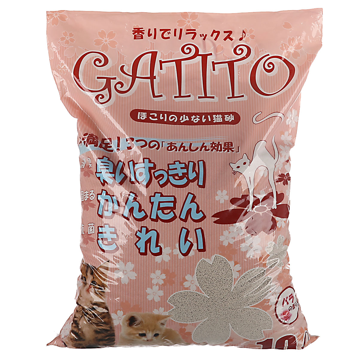 波奇网 嘉蒂CATTIO猫砂（玫瑰香）猫咪最爱配方除臭猫沙粉红10L