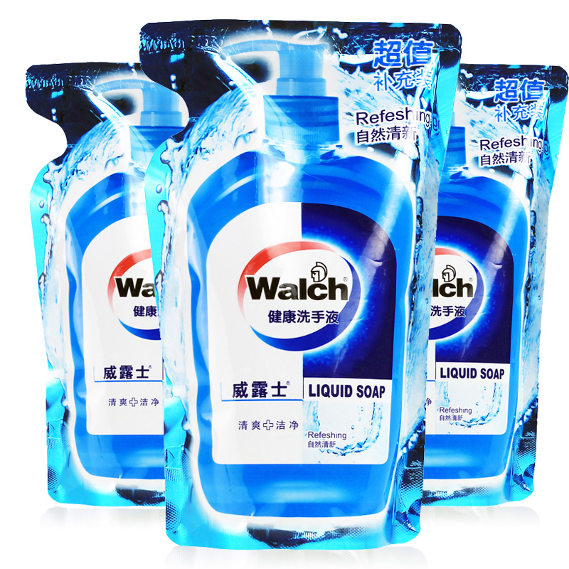 威露士洗手液健康抑菌525ML*3袋 滋润护手洗手液自然清新补充装