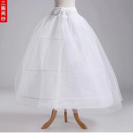 Wedding dress three-circle two-yarn skirt double-layer long yarn new enlarged skirt performance costume skirt