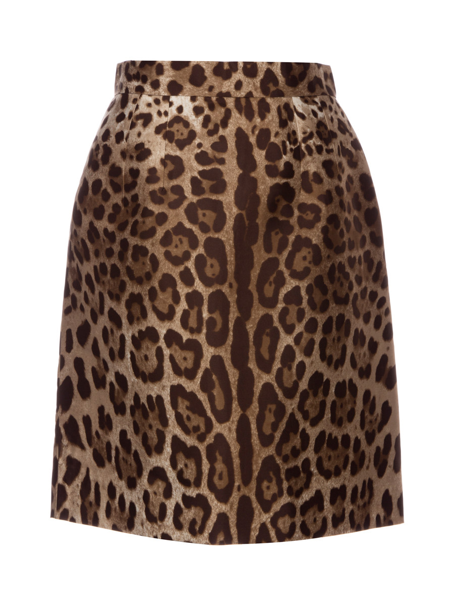 Dolce&Gabbana 棕色豹纹印花半身裙