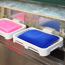 Bathroom powerful non-hole suction cup soap box soap holder drain wall rack wash bench