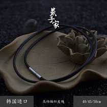 Swallow wax leather rope Crystal pendant necklace lanyard Men and women hand-woven amber beeswax emerald black red rope