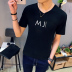 Mùa hè Nam Ngắn Tay Áo T-Shirt Nam V-Cổ Nam Sinh Viên Slim Nửa Tay Áo T-Shirt Dài Tay Áo Sơ Mi Nam của Xu Hướng Áo phông dài