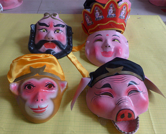 Journey to the West Mask Master and Apprentice Four Face Makeup Children's Day Stage Performance Props Zhu Bajie Drifting Monk - Taobao