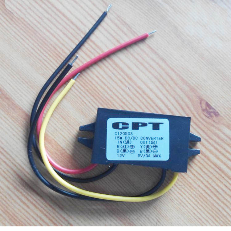 DC-DC-DC Voltage Power Converter 12V to 5V Vehicle Power Supply DCDC Modified Power Supply 3A 15W Module