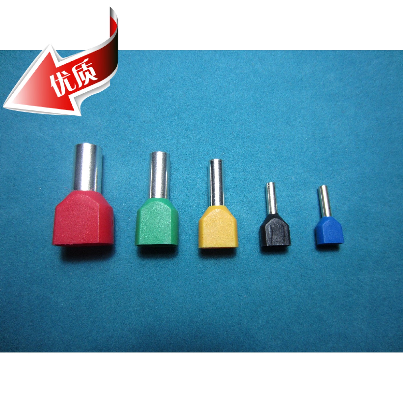 High quality TE0508 pre - insulated double line cold press terminal wiring range 1 square 8mm long PVC line ear