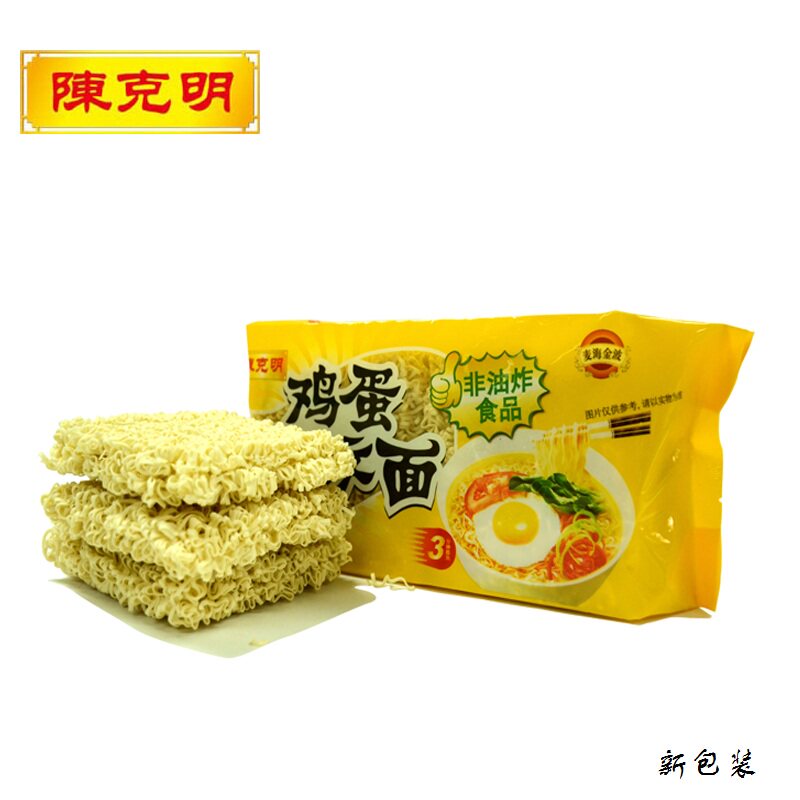 【天猫超市】陈克明 鸡蛋波纹方便面条500g 健康非油炸方便火锅面