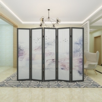 Modern movable solid wood folding screen Living room dining room partition folding screen Hotel office screen Abstract folding screen