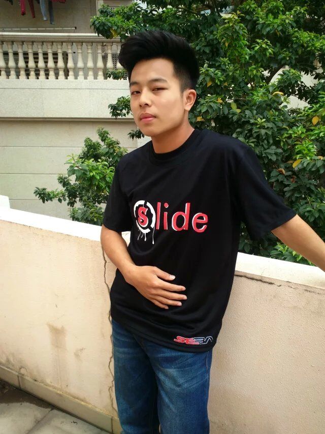 China SLIDE family summer clothes T-shirt team uniform roller skating commemorative clothes all black T-shirt quick-drying fabric super breathable
