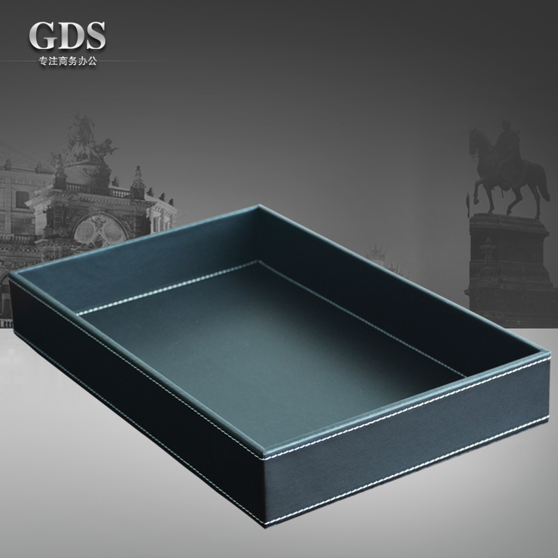 High-end European-style personalized fashion business leather office storage storage tea candy plate wine tray special offer