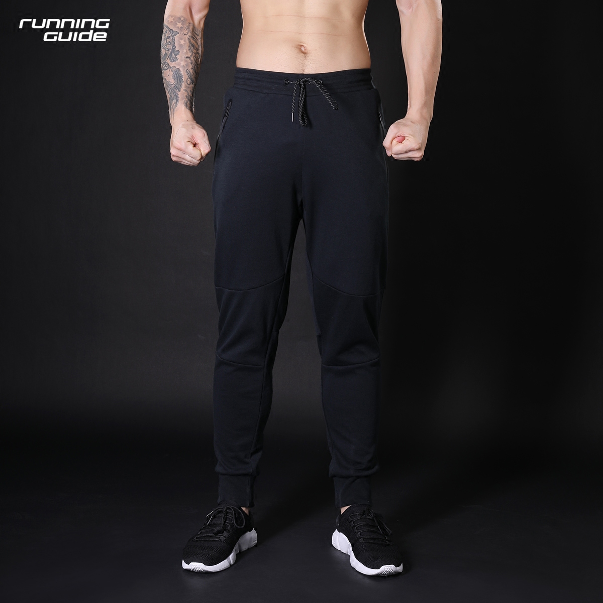 Running Guide 6653 New pint men's sports thick cotton pants swarm with small feet running fitness training spring and autumn trousers