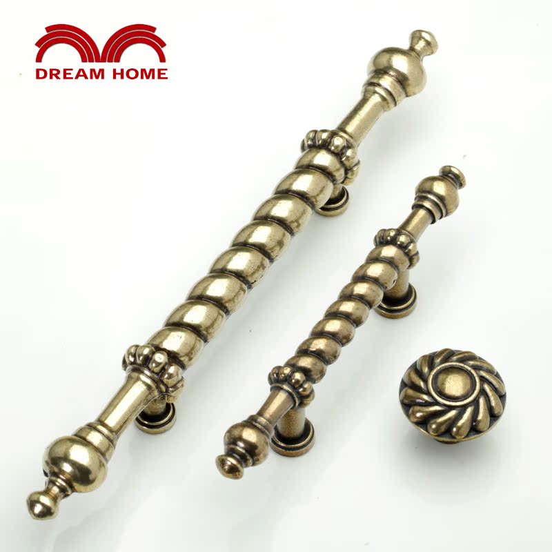 A306 antique hand-in-hand European-style luxury green ancient spiral retro drawers overall cupboard door pull-handle field countryside