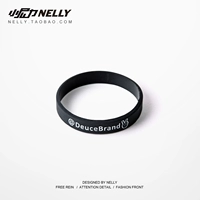 Monochrom Street Dance Letter Hip Hop Silicone Bracelet Dây đeo cổ tay Tide Thương hiệu Bracelet Bracelet Bracelet - Vòng đeo tay Clasp vòng tay bạc