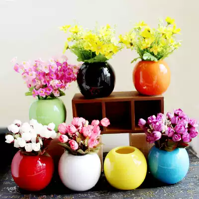 Ceramic small ornaments set up craft gift decoration small vase flower block modern home decoration TV Cabinet Office table