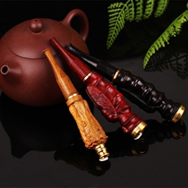Purple sandalwood solid wood cigarette holder Green sandalwood blood sandalwood tie rod core circulating filter can be cleaned filter Healthy cigarette holder