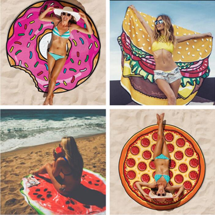 Beach towel Ultra light swimming sunscreen towel Round beach mat Seaside Beach Shawl Donut Shawl