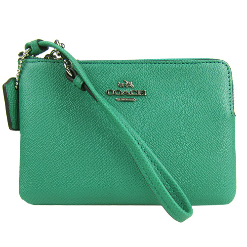 COACH 立体马车LOGO皮革手拿包(翡翠绿) PayEasy官网直邮