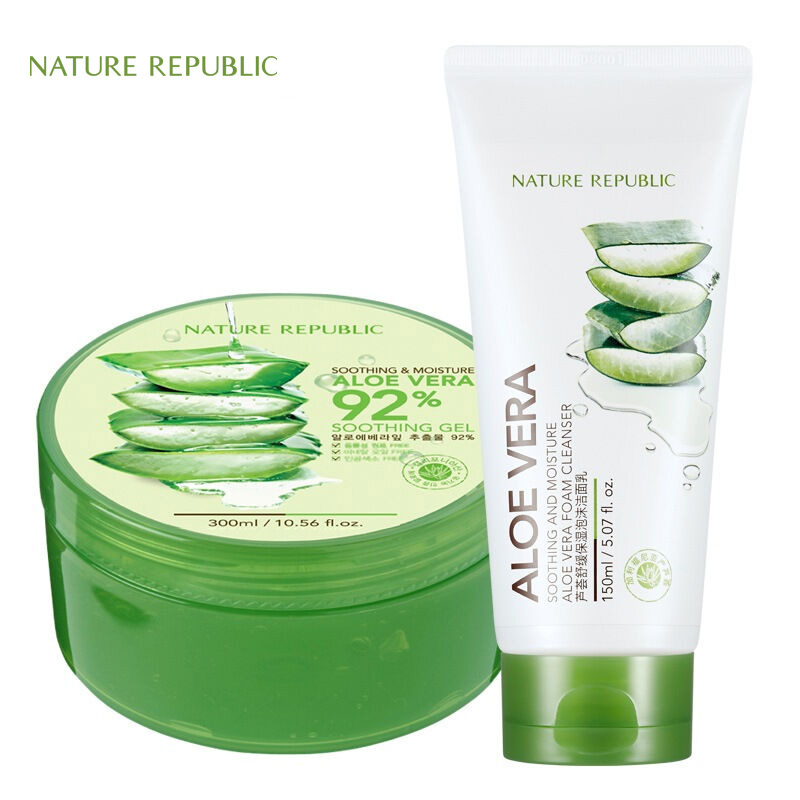 【天猫超市】Nature Republic芦荟保湿清洁套组芦荟胶+洁面