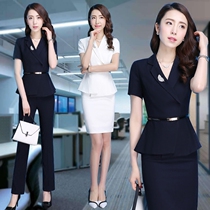 Summer professional suit female 2021 new suit fashion thin section sales department formal beautician work clothes summer