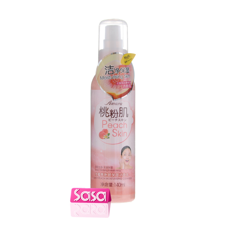 香港莎莎sasa Amara雅文娜水蜜桃粉颜保湿洁面乳140ml