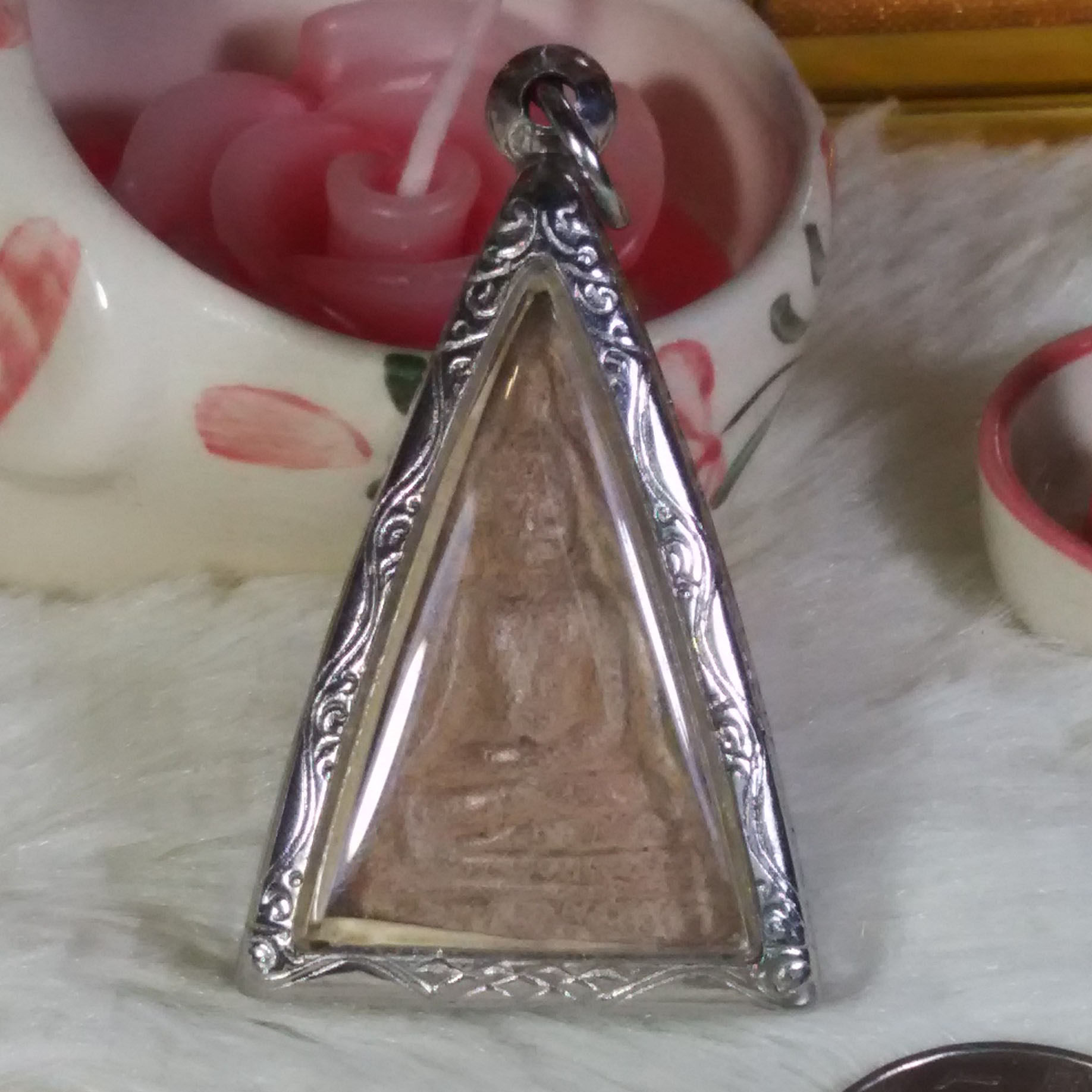 Thai Orthodox Temple Antique Buddha cards 30 years ago The Queen of the Thanam Paya Buddha Medal Hainin Solitary