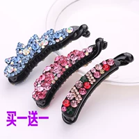Hàn Quốc kẹp tóc phụ kiện rhinestone chuối chuối clip nhỏ dọc tóc đuôi ngựa clip kim cương pha lê kẹp tóc dọc thẻ nữ - Phụ kiện tóc kẹp tóc sau