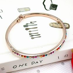 台湾官网直邮进口【伊饰晶漾】缤纷彩钻细金手炼