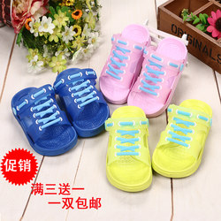 2015 new free shipping children's sandals and slippers Summer boys and girls, baby girls, anti -slippers cartoon shoe laces beach sandals
