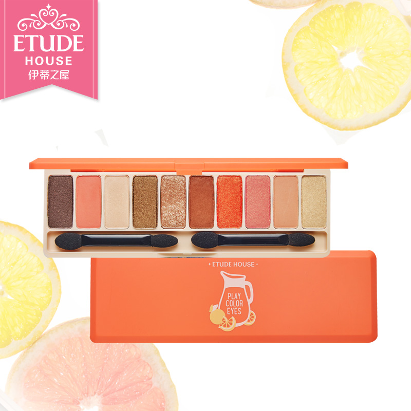 【新品】ETUDE HOUSE伊蒂之屋 橙漾果汁吧十色眼影盘西柚盘持久