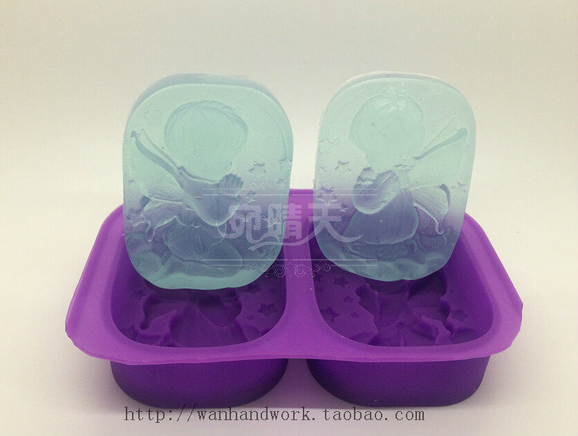 Angel Pair Silicone Mold Handmade Soap Mold Out of Soap Quantity single hole 70 gr