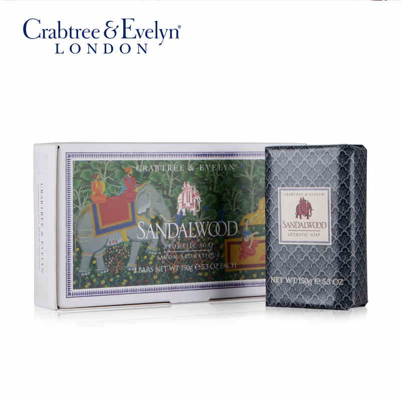 Crabtree & Evelyn/瑰珀翠檀香护肤皂 植物精油皂保湿香皂3*150g