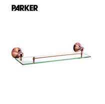 All-copper rose gold single-layer bathroom cosmetics rack rose gold glass single-layer platform storage rack gold makeup rack