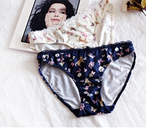 Girls low-waisted kitten milk silk comfortable underwear breifs bow soft and comfortable 2 colors