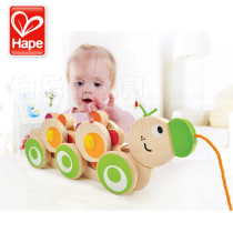 Drag Chongchong Wooden walker pull rope crawling toy for children to develop balance movement ability