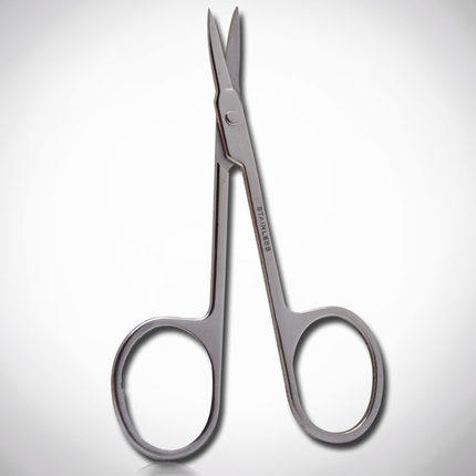 Stainless Steel Beauty Scissors Safety Round Head Nose Hair Cut Eyebrow Scissors Point-cut Double Eye Leather Patch Cut Makeup Tool