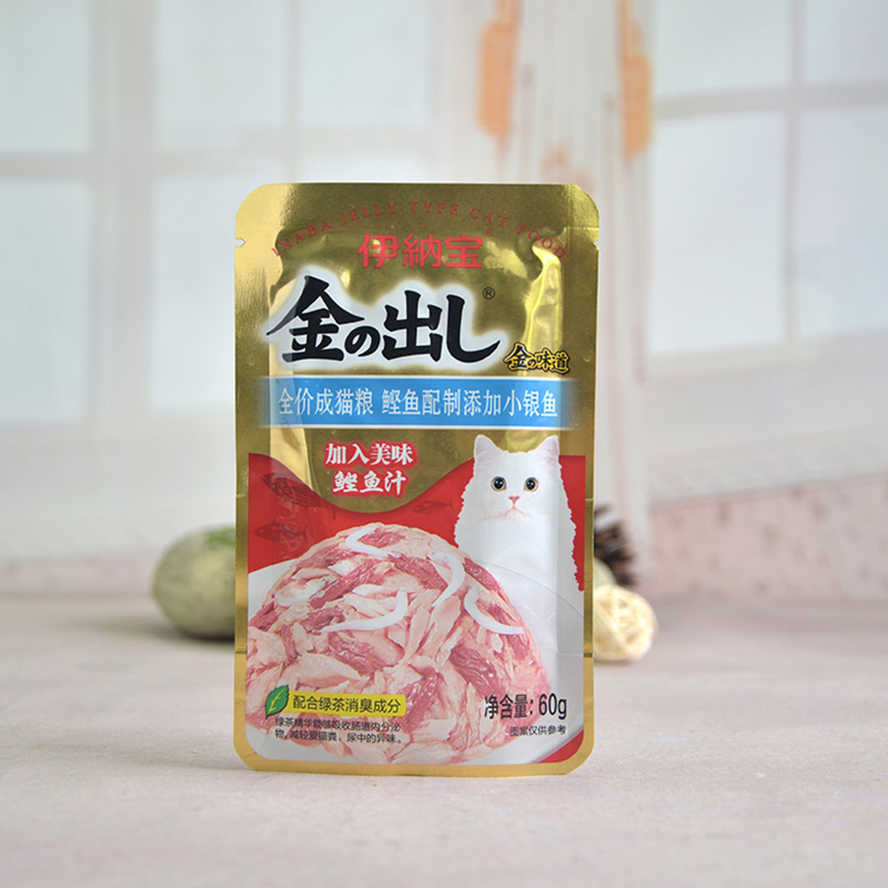 伊纳宝妙鲜包 成猫幼猫零食猫罐头湿粮 妙好鲣鱼金枪鱼配制60g