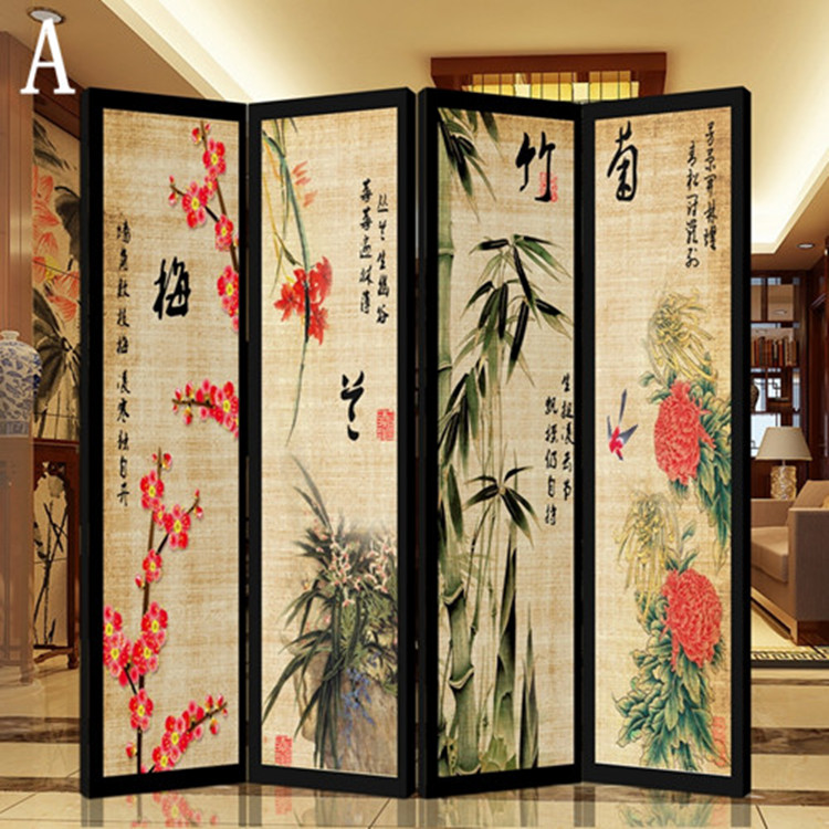 ширма Китайская простая имитация твердой древесины гостиной складная ...