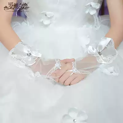 Rona Love 2020 New Bride wedding dress gloves Dew finger flower gloves wedding bride gloves