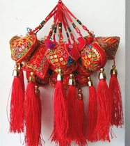 Chinese knot embroidery Pingan Fu sachet Osmanthus heart-shaped sachet sachet Car hanging jewelry Bag pendant jewelry
