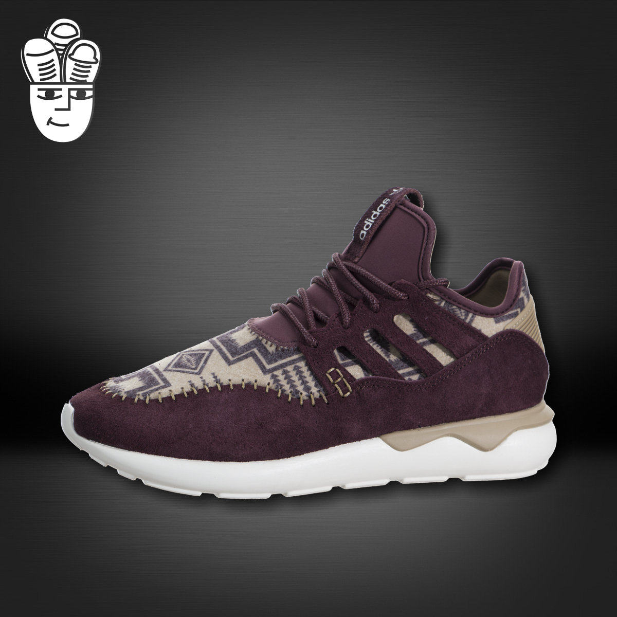 Adidas Tubular Moc Runner 阿迪达斯男鞋 时尚跑步鞋 麂皮拼接